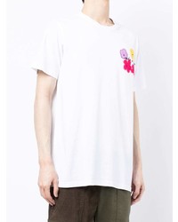 T-shirt à col rond à fleurs blanc Maharishi