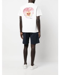 T-shirt à col rond à fleurs blanc Gramicci
