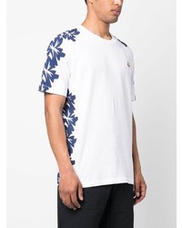 T-shirt à col rond à fleurs blanc Moncler
