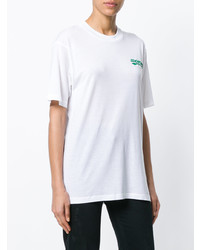 T-shirt à col rond à fleurs blanc Off-White