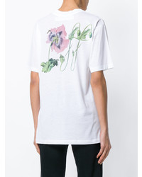 T-shirt à col rond à fleurs blanc Off-White