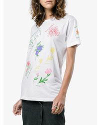 T-shirt à col rond à fleurs blanc Rosie Assoulin