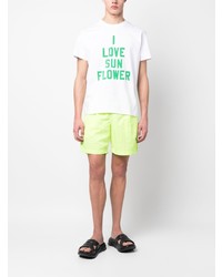 T-shirt à col rond à fleurs blanc Sunflower