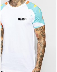 T-shirt à col rond à fleurs blanc Hero's Heroine