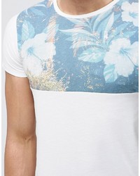 T-shirt à col rond à fleurs blanc Jack and Jones