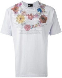T-shirt à col rond à fleurs blanc Kolor
