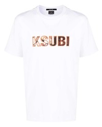 T-shirt à col rond à fleurs blanc Ksubi