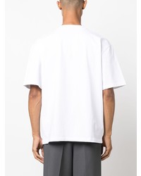 T-shirt à col rond à fleurs blanc Jacquemus