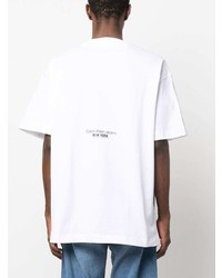 T-shirt à col rond à fleurs blanc Calvin Klein Jeans