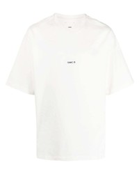 T-shirt à col rond à fleurs blanc Oamc