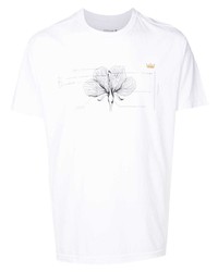 T-shirt à col rond à fleurs blanc OSKLEN