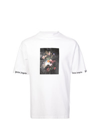 T-shirt à col rond à fleurs blanc Palm Angels