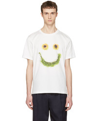 T-shirt à col rond à fleurs blanc Paul Smith