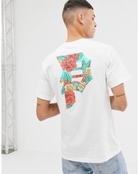 T-shirt à col rond à fleurs blanc Primitive