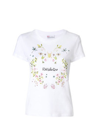 T-shirt à col rond à fleurs blanc RED Valentino