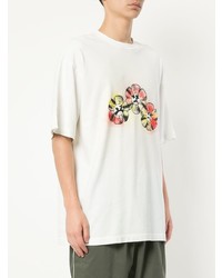 T-shirt à col rond à fleurs blanc Liam Hodges