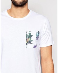 T-shirt à col rond à fleurs blanc ONLY & SONS