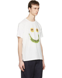 T-shirt à col rond à fleurs blanc Paul Smith