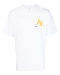 T-shirt à col rond à fleurs blanc YOUNG POETS