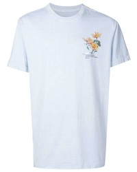 T-shirt à col rond à fleurs bleu clair OSKLEN