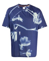 T-shirt à col rond à fleurs bleu marine Paul Smith