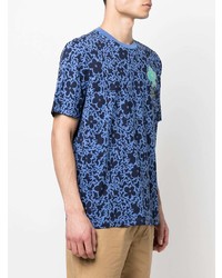 T-shirt à col rond à fleurs bleu PS Paul Smith