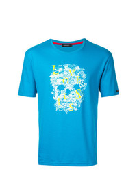 T-shirt à col rond à fleurs bleu Loveless