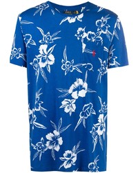 T-shirt à col rond à fleurs bleu Polo Ralph Lauren