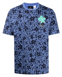 T-shirt à col rond à fleurs bleu PS Paul Smith