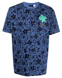 T-shirt à col rond à fleurs bleu PS Paul Smith