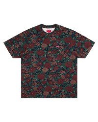 T-shirt à col rond à fleurs bordeaux Supreme