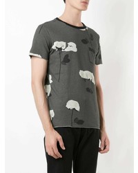 T-shirt à col rond à fleurs gris foncé OSKLEN