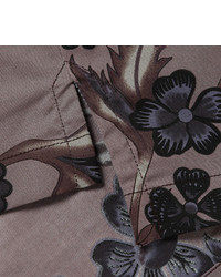 T-shirt à col rond à fleurs gris foncé Gucci