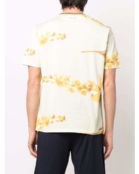 T-shirt à col rond à fleurs jaune Paul Smith