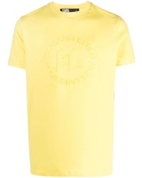 T-shirt à col rond à fleurs jaune Karl Lagerfeld