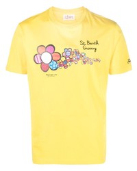 T-shirt à col rond à fleurs jaune MC2 Saint Barth