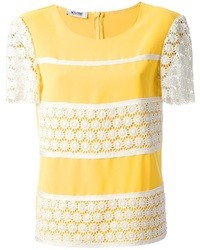 T-shirt à col rond à fleurs jaune Moschino Cheap & Chic