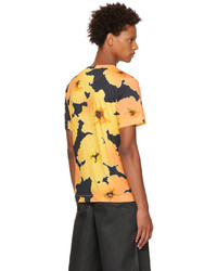T-shirt à col rond à fleurs jaune Dries Van Noten