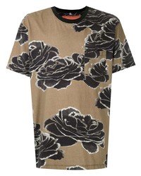 T-shirt à col rond à fleurs marron clair OSKLEN