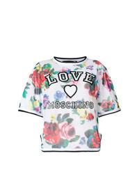 T-shirt à col rond à fleurs multicolore
