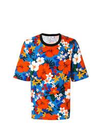 T-shirt à col rond à fleurs multicolore AMI Alexandre Mattiussi