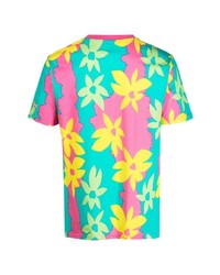 T-shirt à col rond à fleurs multicolore Moschino
