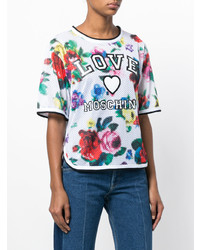 T-shirt à col rond à fleurs multicolore Love Moschino