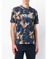 T-shirt à col rond à fleurs multicolore Kenzo