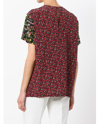 T-shirt à col rond à fleurs multicolore N°21