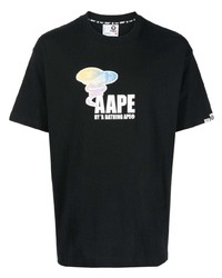T-shirt à col rond à fleurs noir AAPE BY A BATHING APE