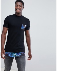 T-shirt à col rond à fleurs noir ASOS DESIGN