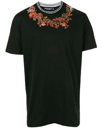 T-shirt à col rond à fleurs noir Dolce & Gabbana