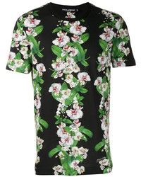 T-shirt à col rond à fleurs noir Dolce & Gabbana