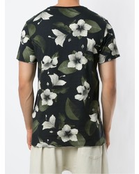 T-shirt à col rond à fleurs noir OSKLEN